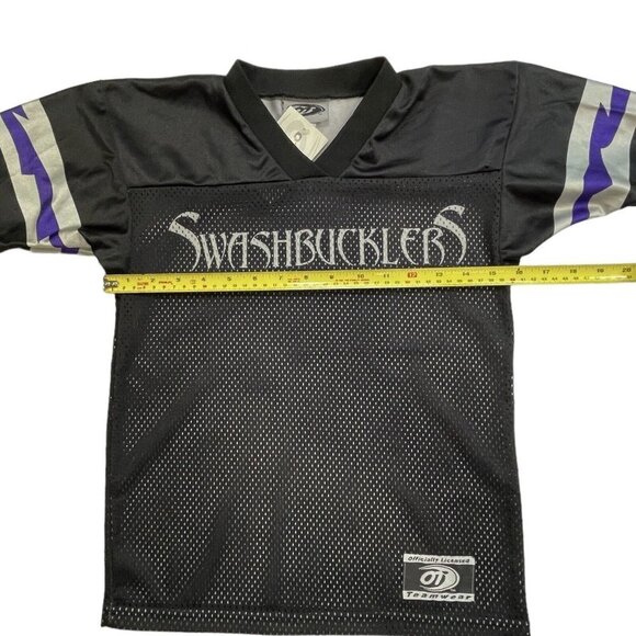 OT SPORTS "Swashbucklers" Team Jerseys Youth Small 6-7 Black V-Neck Football NWT - Picture 7 of 8